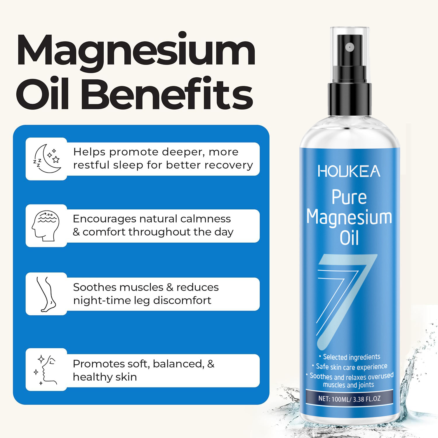 Pure Magnesium Oil Spray Grade - Bath Salts Magnesium 评论和价格